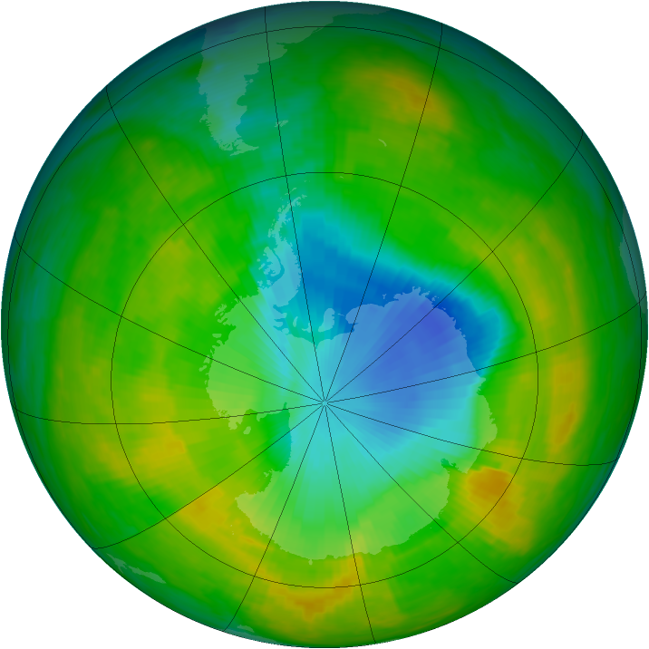 Antarctic ozone map for 27 November 1984